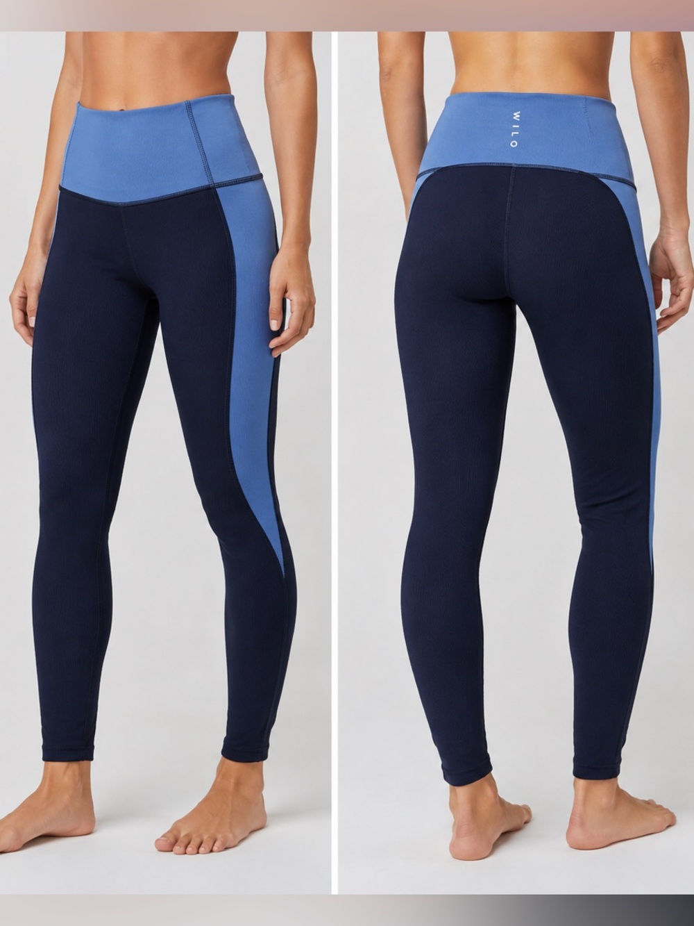 NWT WILO The Label Rib Color Block Leggings Blue Medium